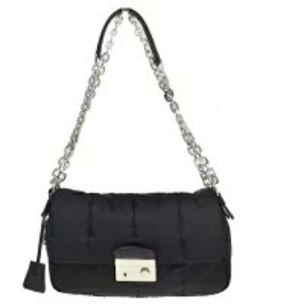 Prada chain shoulder bag black leather